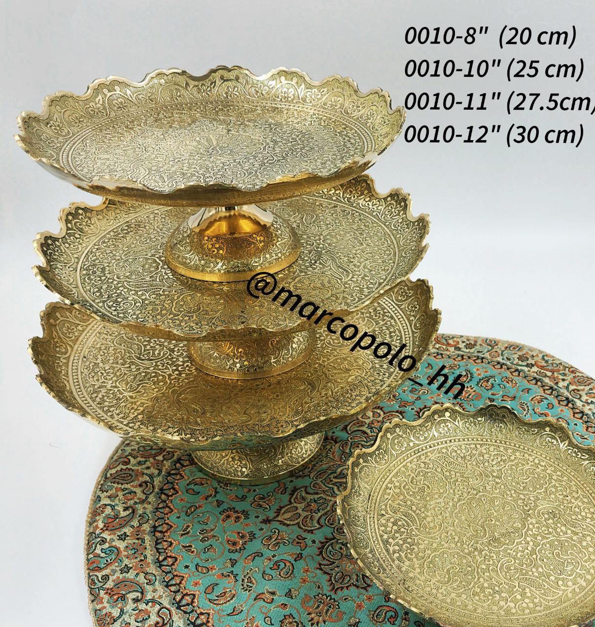 شیرینی خوری برنجی هندی طرح طاووس لب قلعه در سه سایز مختلف کد 0010