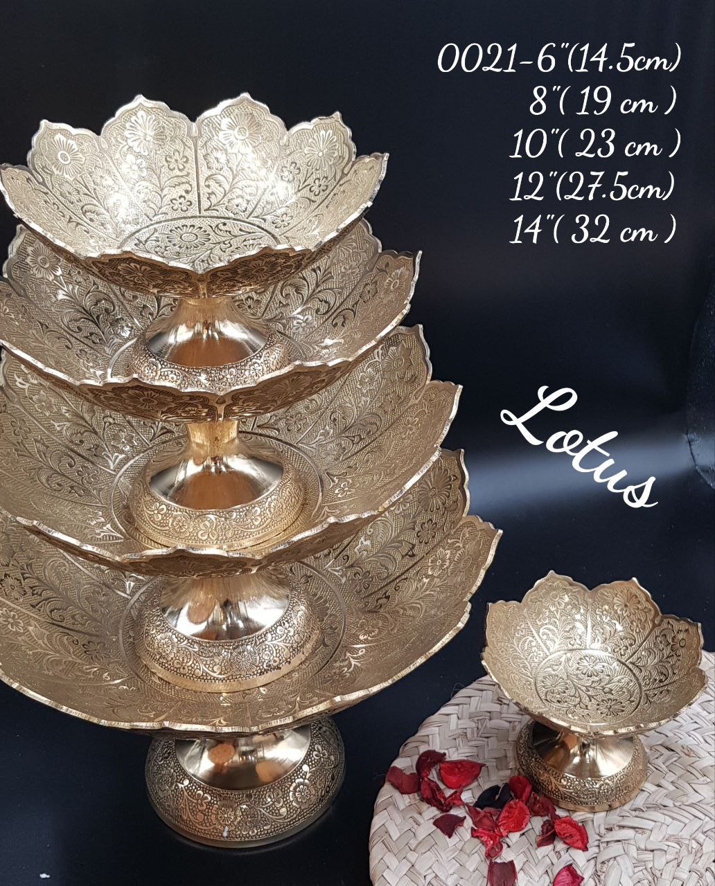 سرویس پذیرایی طرح لوتوس (شکلات خوری /اجیل خوری 2 سایز / میوه خوری 2 سایز) کد0021