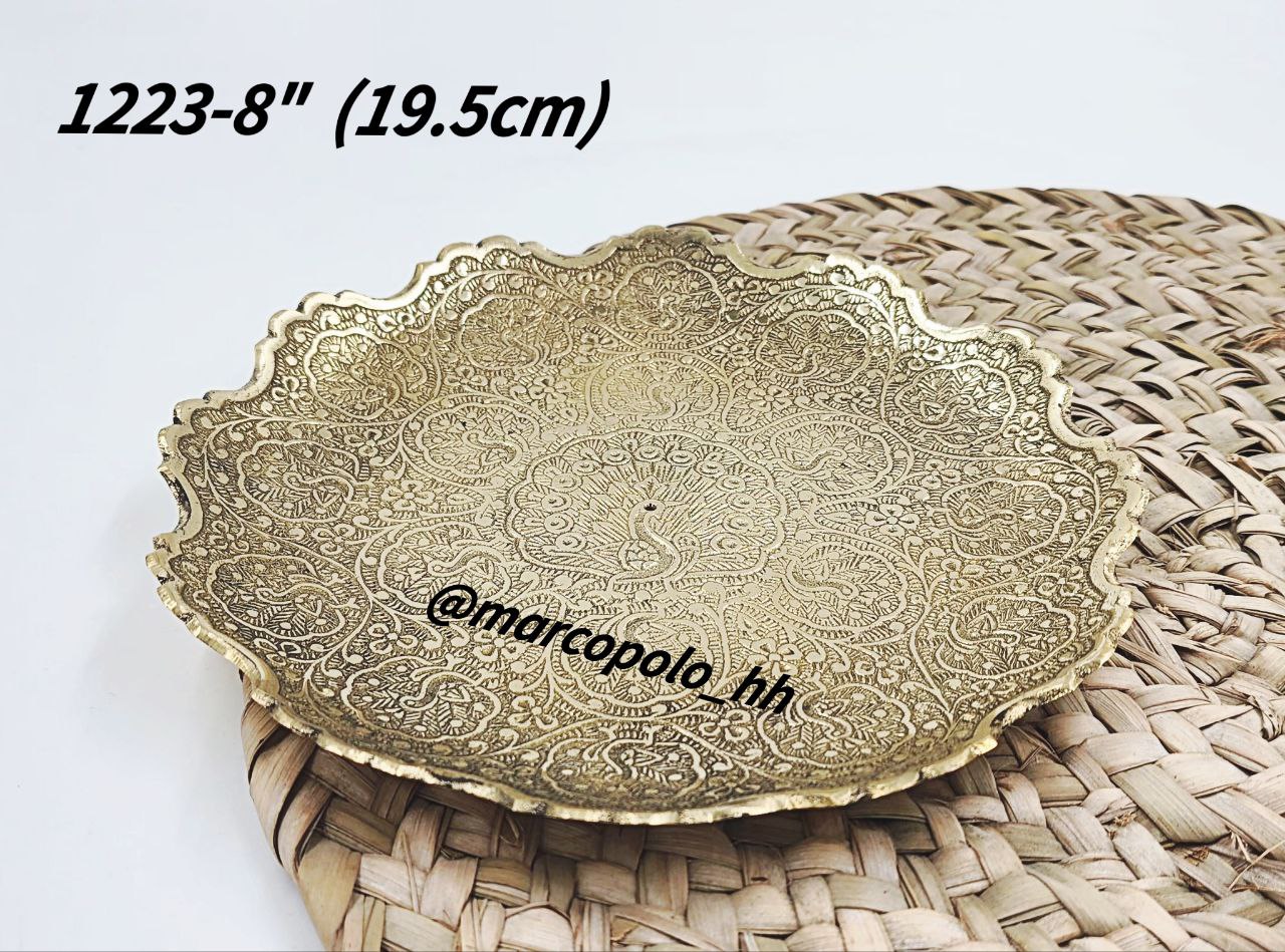 پیش دست برنجی لب قلعه طرح طاووس بصورت تکی کد1223