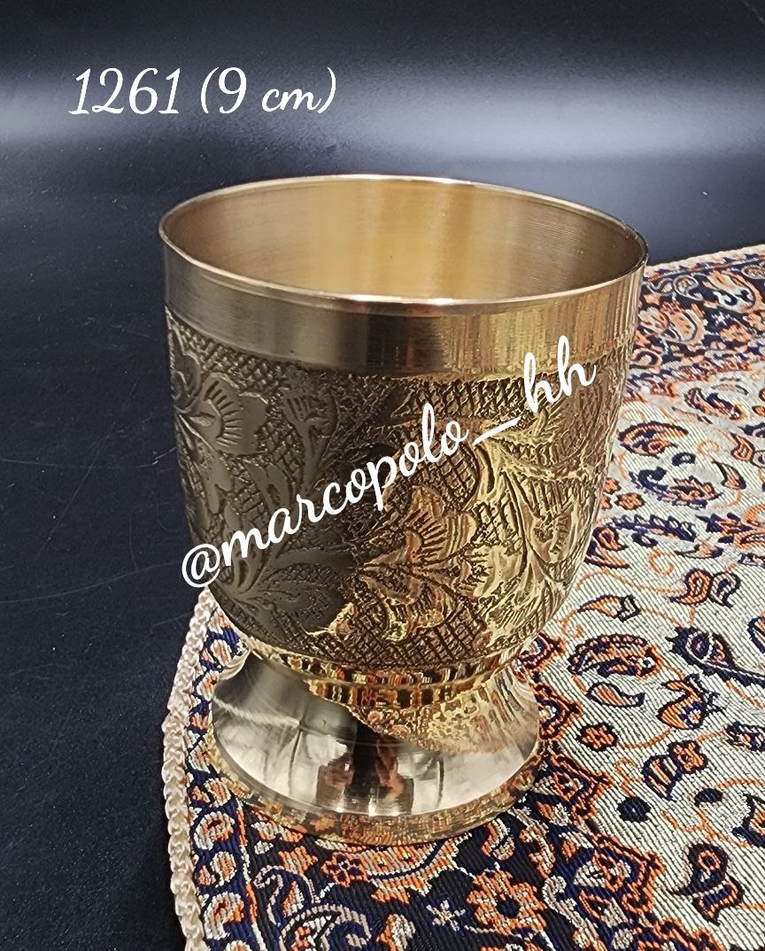 لیوان طرح گل برنجی هندی قابل استفاده بصورت تکی کد 1261