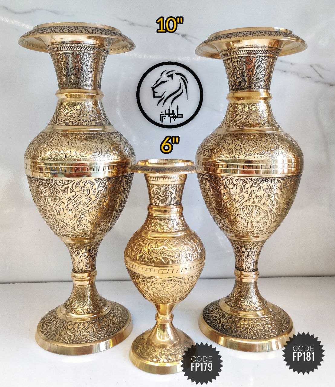 گلدان پر قلم طرح طاووس دو سایزی