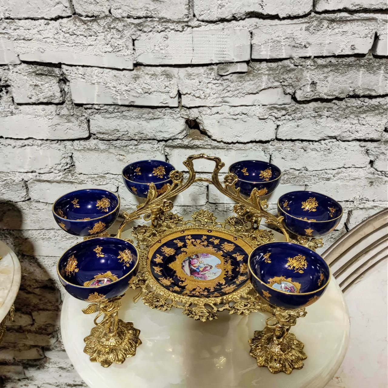 هفت سین پایه دار برنجی